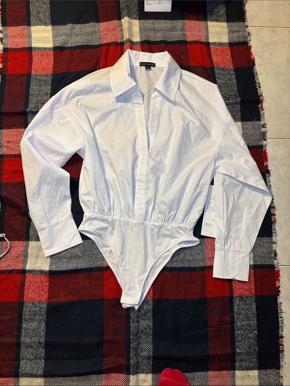 White Womens One-Piece Shirt Bodysuit